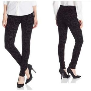 NYDJ joanie skinny velvet flocked pants
